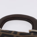 FENDI Zucca Canvas Hand Bag Brown Silver Auth 192690A-8