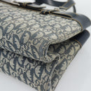 Christian Dior Trotter Canvas Hand Bag Navy Silver Auth 192691-9