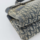 Christian Dior Trotter Canvas Hand Bag Navy Silver Auth 192691-14