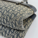 Christian Dior Trotter Canvas Hand Bag Navy Silver Auth 192691-15