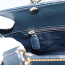 Christian Dior Trotter Canvas Hand Bag Navy Silver Auth 192691-20