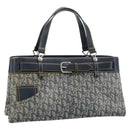 Christian Dior Trotter Canvas Hand Bag Navy Silver Auth 192691-1