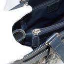 Christian Dior Trotter Canvas Hand Bag Navy Silver Auth 192691-21