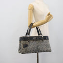 Christian Dior Trotter Canvas Hand Bag Navy Silver Auth 192691-24
