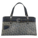 Christian Dior Trotter Canvas Hand Bag Navy Silver Auth 192691-13