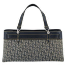 Christian Dior Trotter Canvas Hand Bag Navy Silver Auth 192691-2