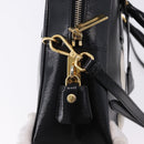 PRADA Hand Bag Saffiano leather 2way Black Gold Tone Auth 192692A-19