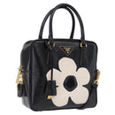 PRADA Hand Bag Saffiano leather 2way Black Gold Tone Auth 192692A-1