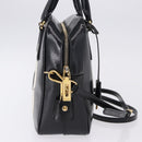 PRADA Hand Bag Saffiano leather 2way Black Gold Tone Auth 192692A-4