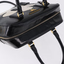 PRADA Hand Bag Saffiano leather 2way Black Gold Tone Auth 192692A-6