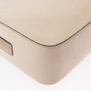 PRADA Shoulder Bag Leather Ivory Silver Auth 192693A-17