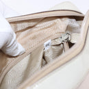 PRADA Shoulder Bag Leather Ivory Silver Auth 192693A-11