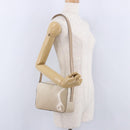PRADA Shoulder Bag Leather Ivory Silver Auth 192693A-24