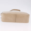 PRADA Shoulder Bag Leather Ivory Silver Auth 192693A-5