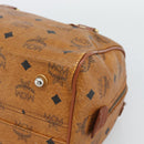 MCM Vicetos Hand Bag PVC Leather Brown Gold Tone Auth 192694-10