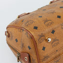MCM Vicetos Hand Bag PVC Leather Brown Gold Tone Auth 192694-11