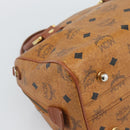 MCM Vicetos Hand Bag PVC Leather Brown Gold Tone Auth 192694-13