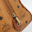 MCM Vicetos Hand Bag PVC Leather Brown Gold Tone Auth 192694-14