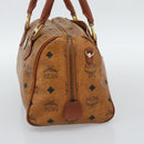 MCM Vicetos Hand Bag PVC Leather Brown Gold Tone Auth 192694-5
