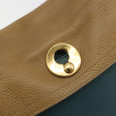 SAINT LAURENT Hand Bag Leather Navy Beige 197149 Auth 192695A-17