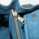 SAINT LAURENT Hand Bag Leather Navy Beige 197149 Auth 192695A-22