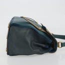 SAINT LAURENT Hand Bag Leather Navy Beige 197149 Auth 192695A-3