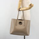 FENDI F's Tote Bag Leather Gray 8BH348 Auth 192696A-24
