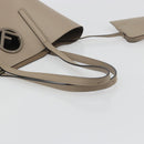 FENDI F's Tote Bag Leather Gray 8BH348 Auth 192696A-7