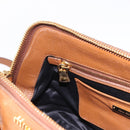 Miu Miu Madras Hand Bag Leather 2way Brown Gold Auth 192697V-24