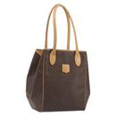 CELINE Macadam Tote Bag PVC Leather Brown Gold Tone Auth 192701-1