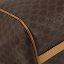 CELINE Macadam Tote Bag PVC Leather Brown Gold Tone Auth 192701-12