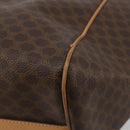 CELINE Macadam Tote Bag PVC Leather Brown Gold Tone Auth 192701-16