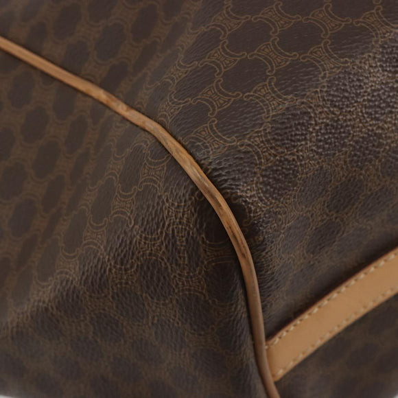 CELINE Macadam Tote Bag PVC Leather Brown Gold Tone Auth 192701