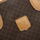 CELINE Macadam Tote Bag PVC Leather Brown Gold Tone Auth 192701-15