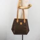 CELINE Macadam Tote Bag PVC Leather Brown Gold Tone Auth 192701-23