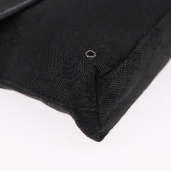 GUCCI GG Canvas Waist Bag Black Silver 92543 Auth 192704A