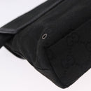 GUCCI GG Canvas Waist Bag Black Silver 92543 Auth 192704A-15