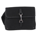 GUCCI GG Canvas Waist Bag Black Silver 92543 Auth 192704A-13