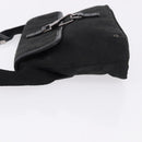 GUCCI GG Canvas Waist Bag Black Silver 92543 Auth 192704A-4