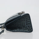 BALENCIAGA Hour Hand Bag Leather 2way Navy Silver 593546 Auth 192706M-4