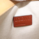 LOEWE Clutch Bag Canvas Brown Silver Auth 192707A-13