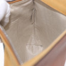 LOEWE Clutch Bag Canvas Brown Silver Auth 192707A-16