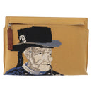 LOEWE Clutch Bag Canvas Brown Silver Auth 192707A-2