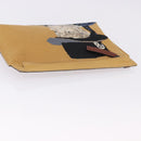 LOEWE Clutch Bag Canvas Brown Silver Auth 192707A-6