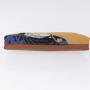 LOEWE Clutch Bag Canvas Brown Silver Auth 192707A-7