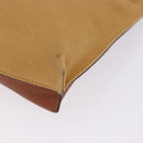 LOEWE Clutch Bag Canvas Brown Silver Auth 192707A-9