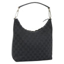 GUCCI GG Canvas Shoulder Bag Black Silver 000.0602 Auth 192708-1