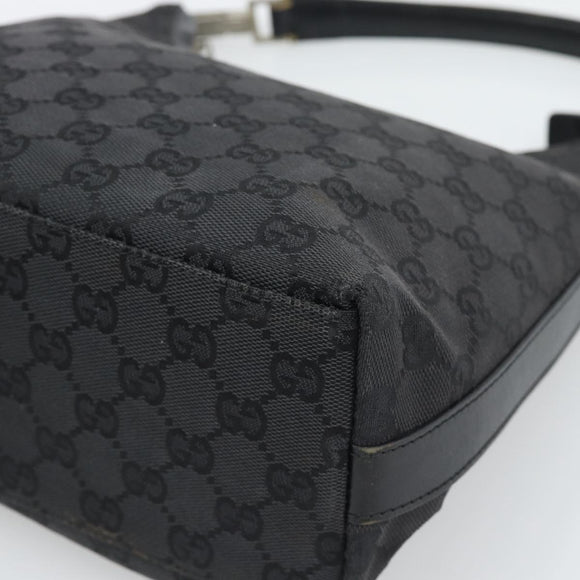 GUCCI GG Canvas Shoulder Bag Black Silver 000.0602 Auth 192708
