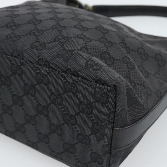 GUCCI GG Canvas Shoulder Bag Black Silver 000.0602 Auth 192708