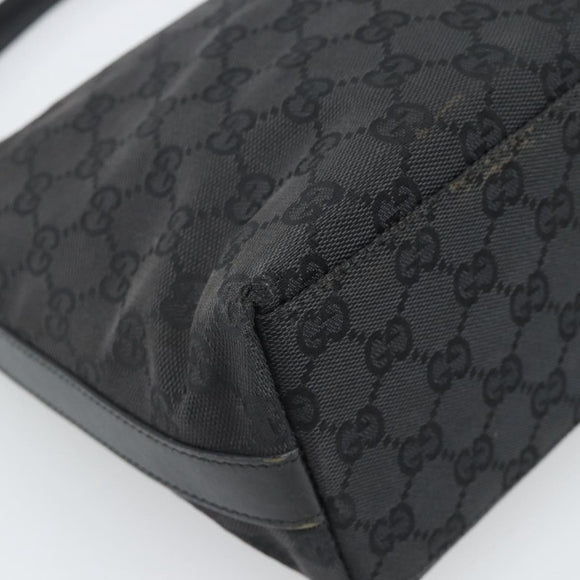 GUCCI GG Canvas Shoulder Bag Black Silver 000.0602 Auth 192708